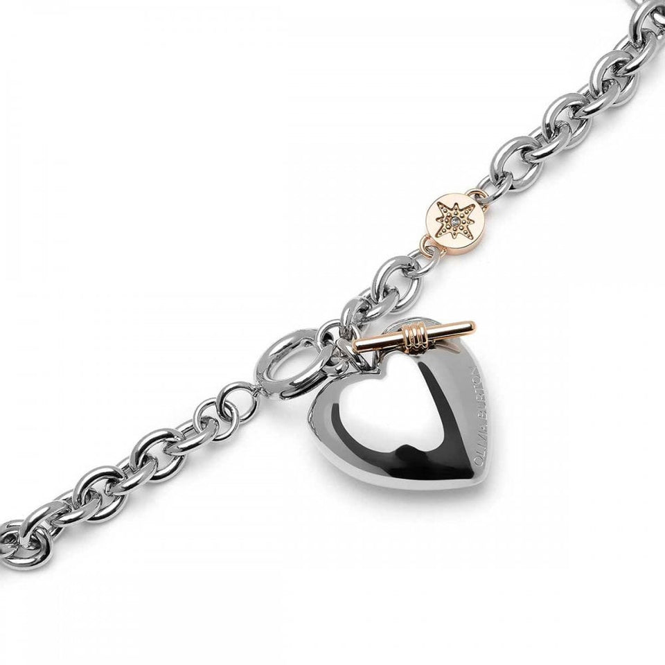 Olivia Burton Ladies Classic Rose Gold Plated Knot Heart Bracelet