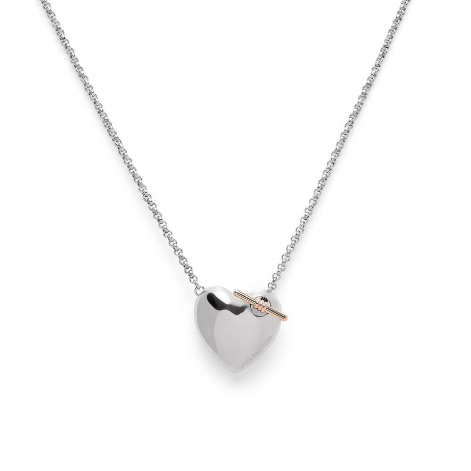 Olivia Burton Ladies Classic Rose Gold Plated Knot Heart Necklace