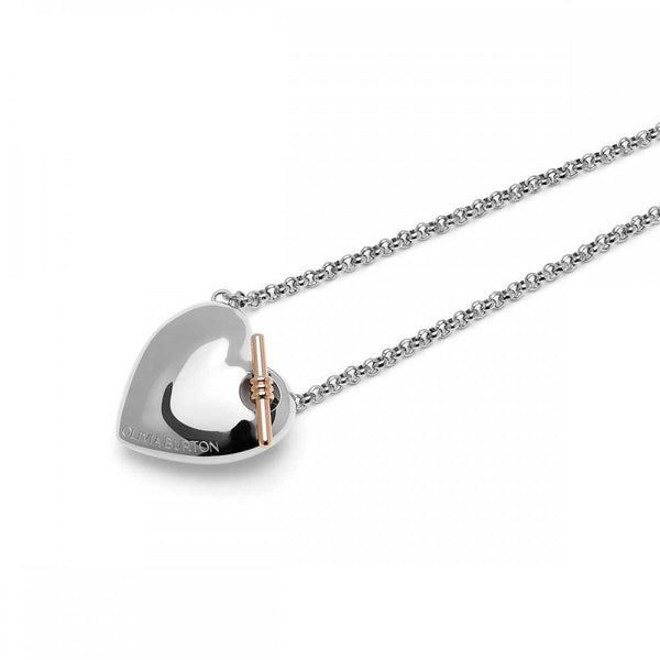 Olivia Burton Ladies Classic Rose Gold Plated Knot Heart Necklace
