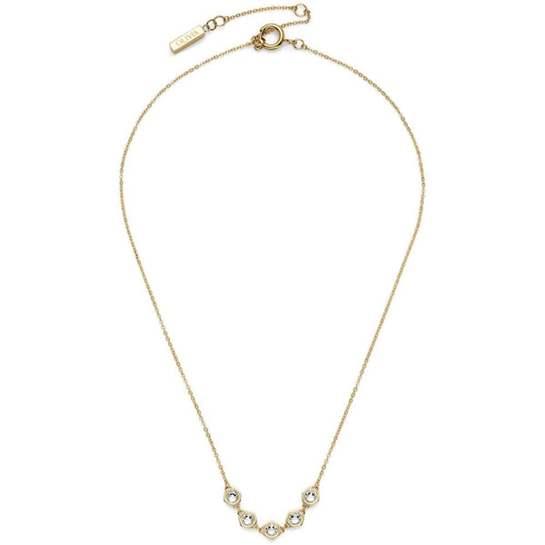 Olivia Burton Ladies Ever Stacked Gold Plated Honycomb Stone Set Necklace