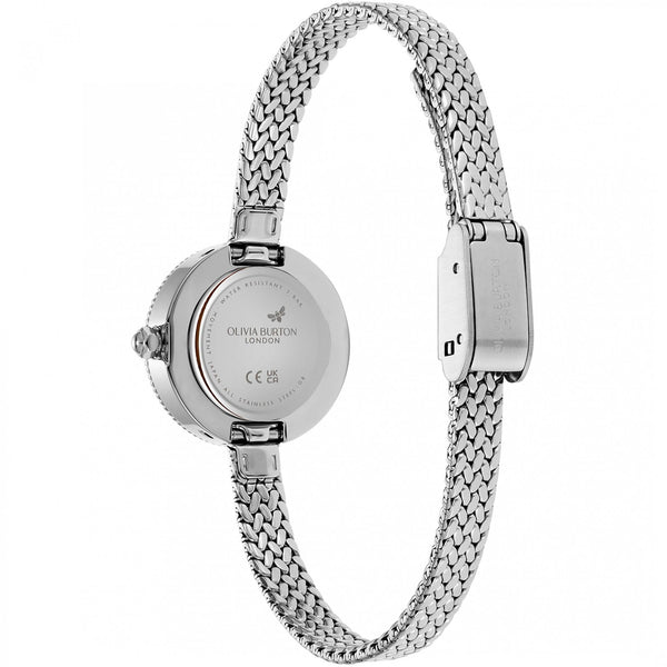 Olivia Burton Ladies Finery Circle Dial Mesh Bracelet Watch