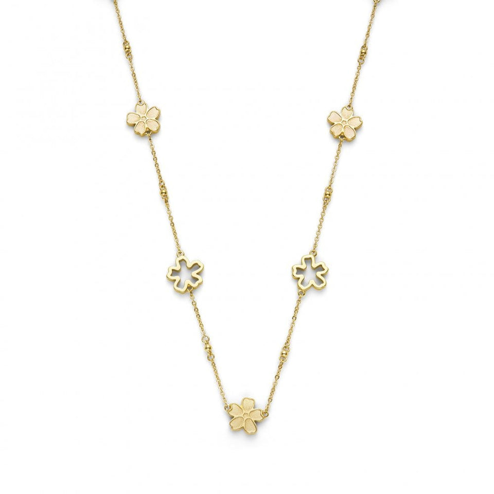 Olivia Burton Ladies Forget Me Not Gold Tone Flower Necklace