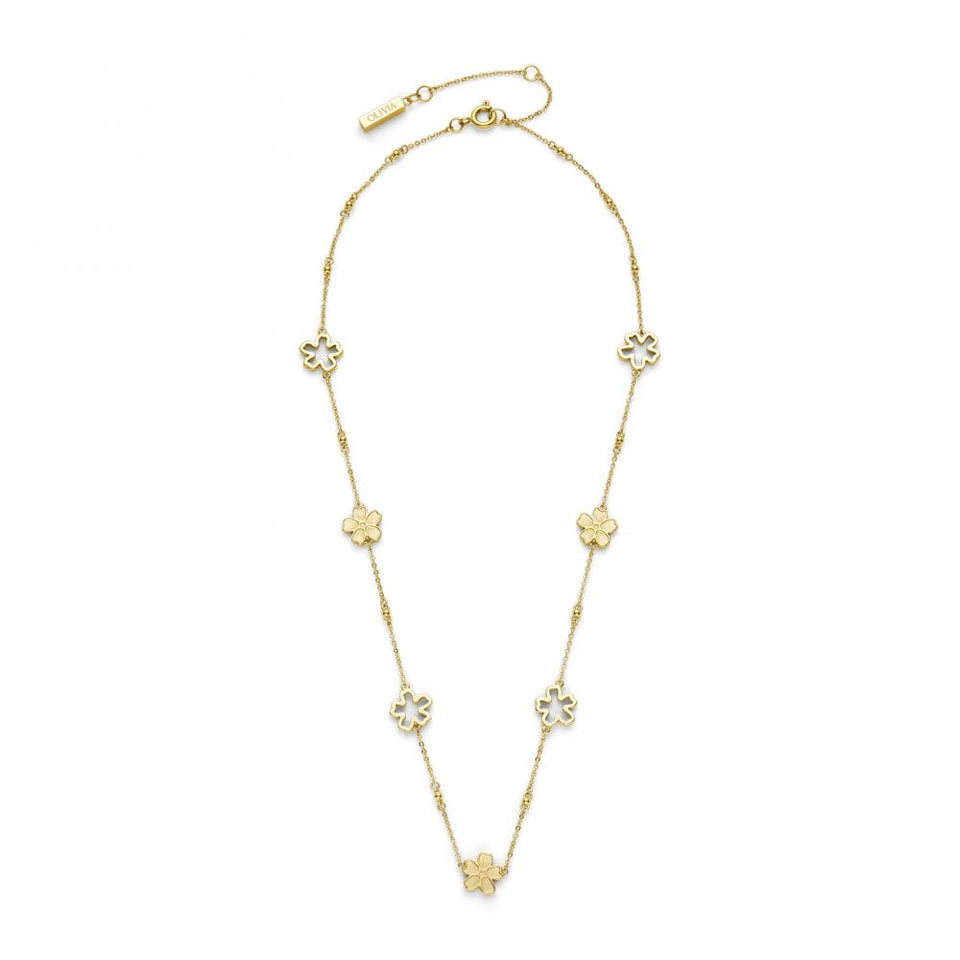 Olivia Burton Ladies Forget Me Not Gold Tone Flower Necklace