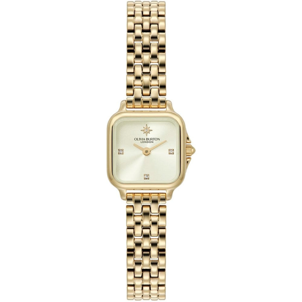 Olivia Burton Ladies Grosvenor Mini 20mm Ivory Dial Gold Plated Watch