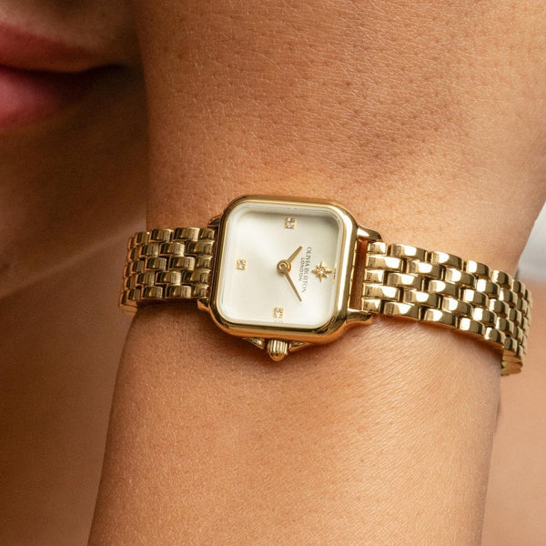 Olivia Burton Ladies Grosvenor Mini 20mm Ivory Dial Gold Plated Watch