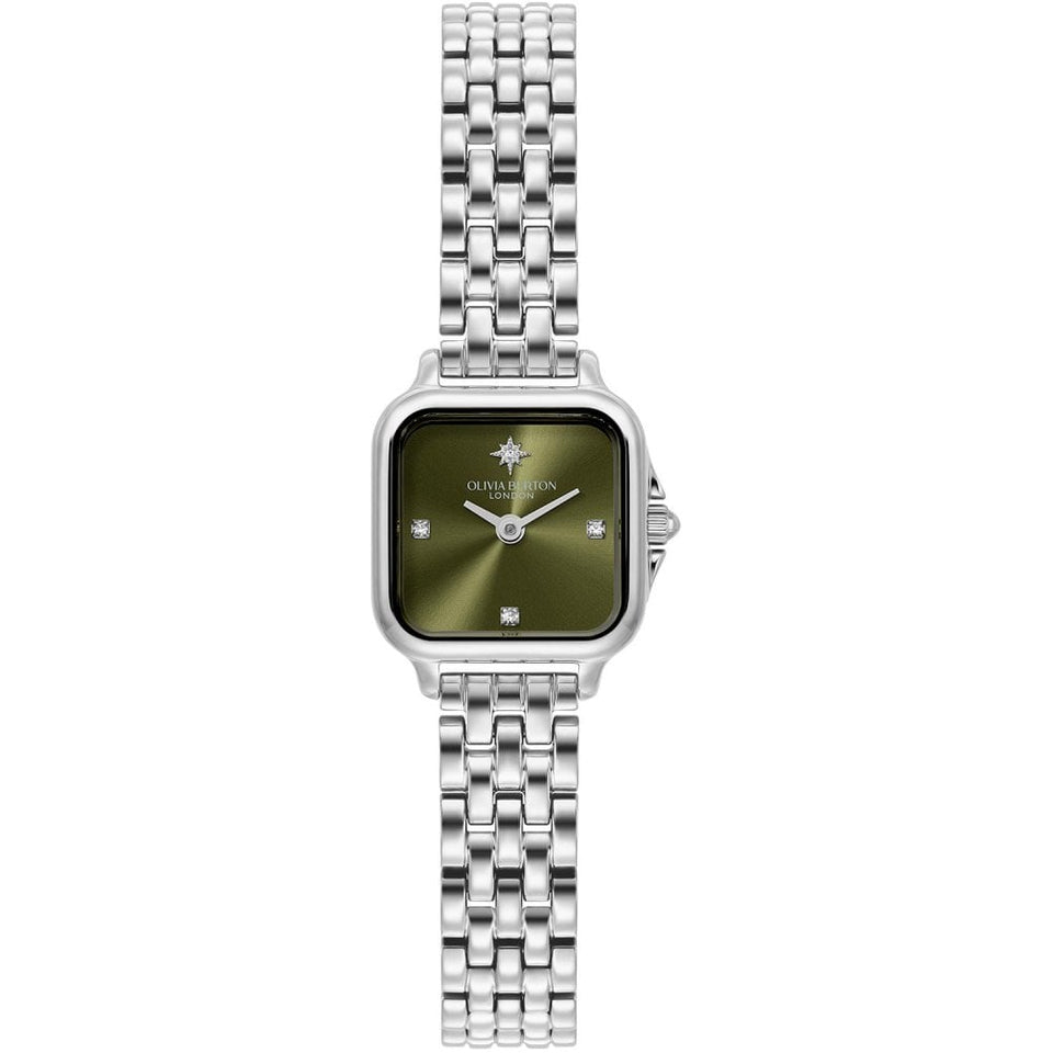 Olivia Burton Ladies Grosvenor Mini 20mm Sage Green Dial Bracelet Watch