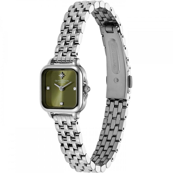 Olivia Burton Ladies Grosvenor Mini 20mm Sage Green Dial Bracelet Watch