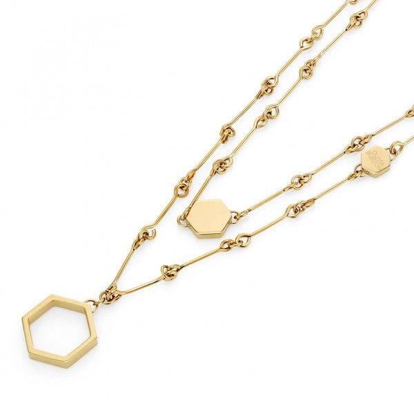 Olivia Burton Ladies Honeycomb Classic Gold Plated Layered Necklace