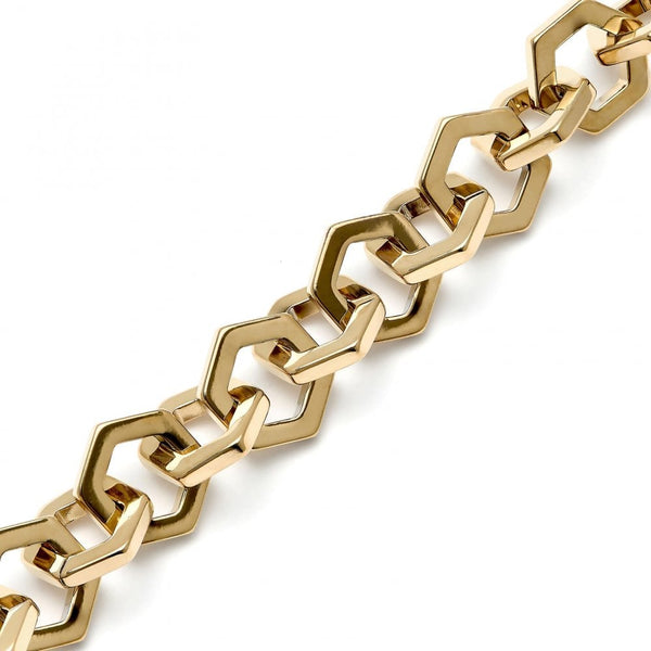Olivia Burton Ladies Honeycomb Gold Plated Interlinked Bracelet