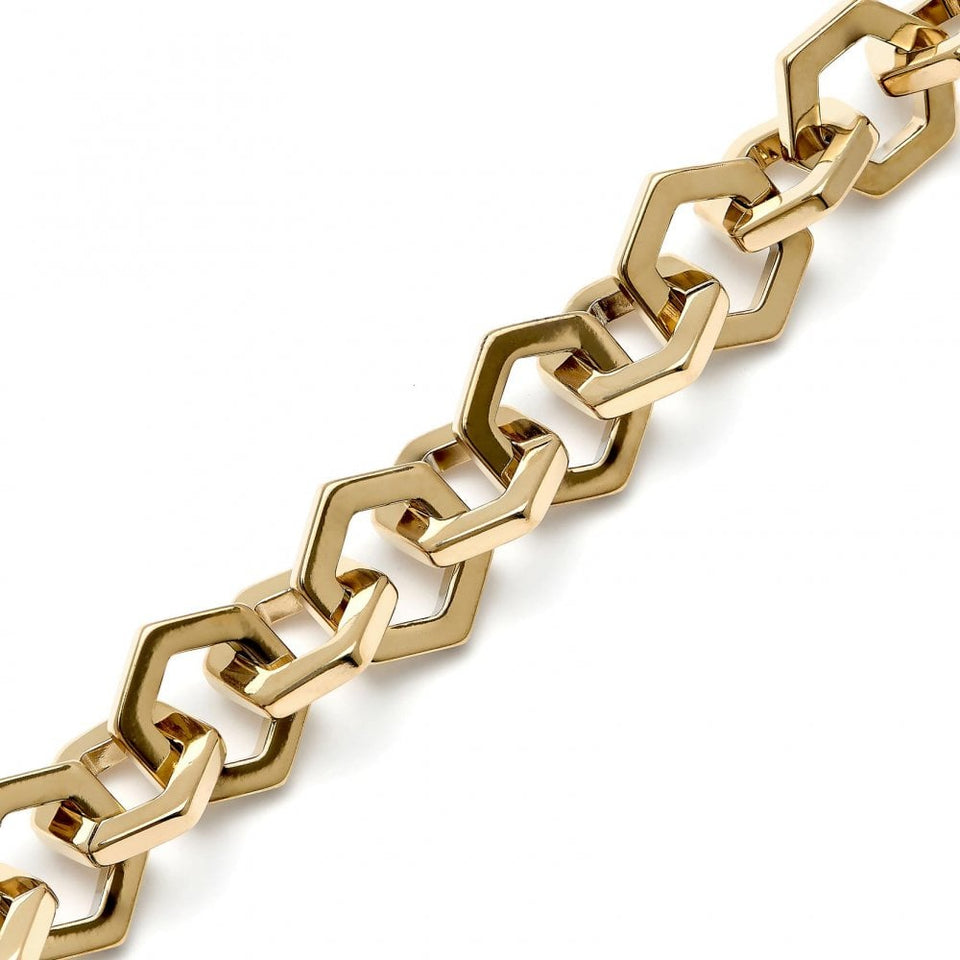 Olivia Burton Ladies Honeycomb Gold Plated Interlinked Bracelet