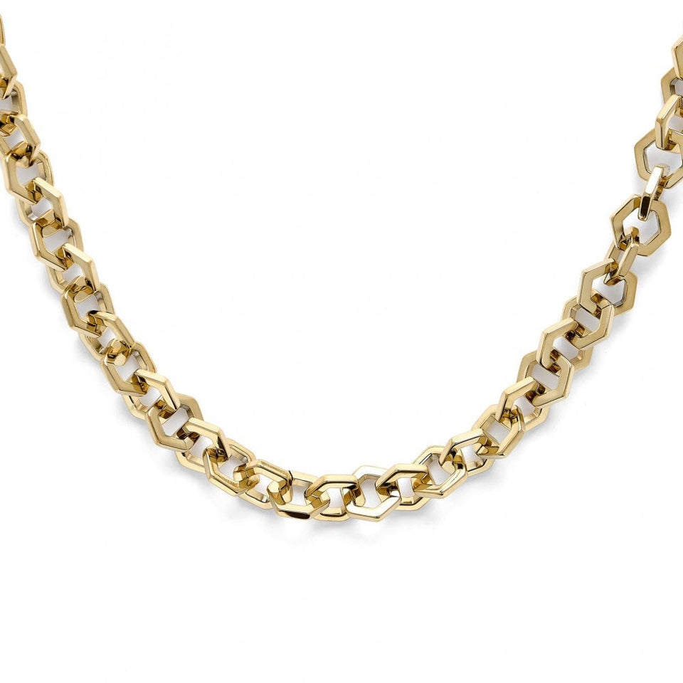 Olivia Burton Ladies Honeycomb Gold Plated Interlinked Necklace