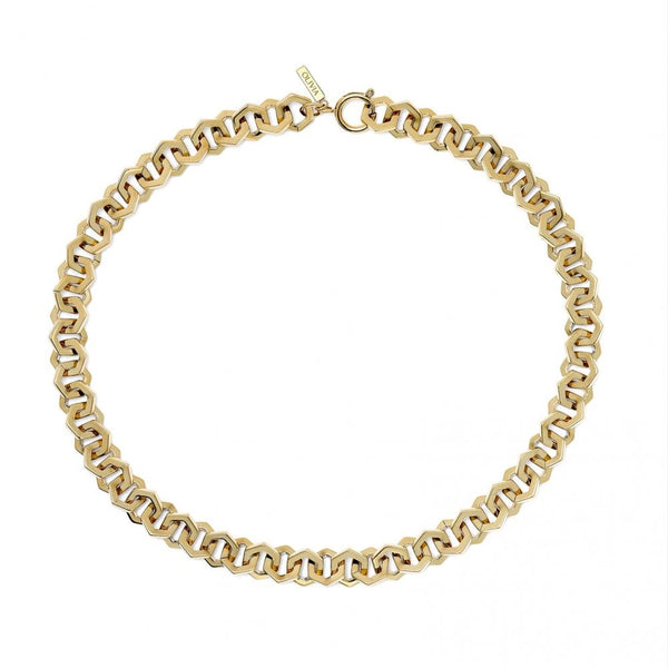 Olivia Burton Ladies Honeycomb Gold Plated Interlinked Necklace