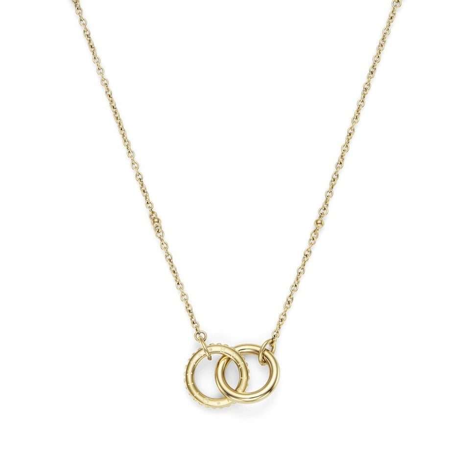 Olivia Burton Ladies Infinite Gold Plated Interlocking Amity Circle Necklace