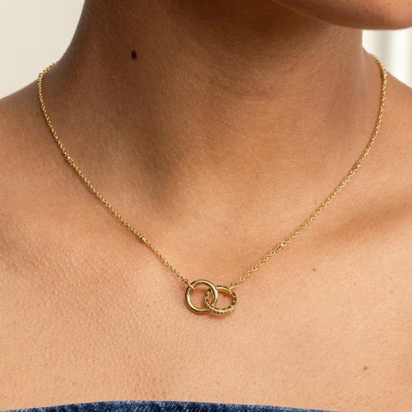 Olivia Burton Ladies Infinite Gold Plated Interlocking Amity Circle Necklace