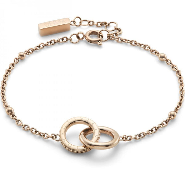 Olivia Burton Ladies Infinite Rose Plated Interlocking Amity Circle Bracelet