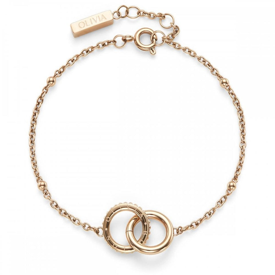 Olivia Burton Ladies Infinite Rose Plated Interlocking Amity Circle Bracelet