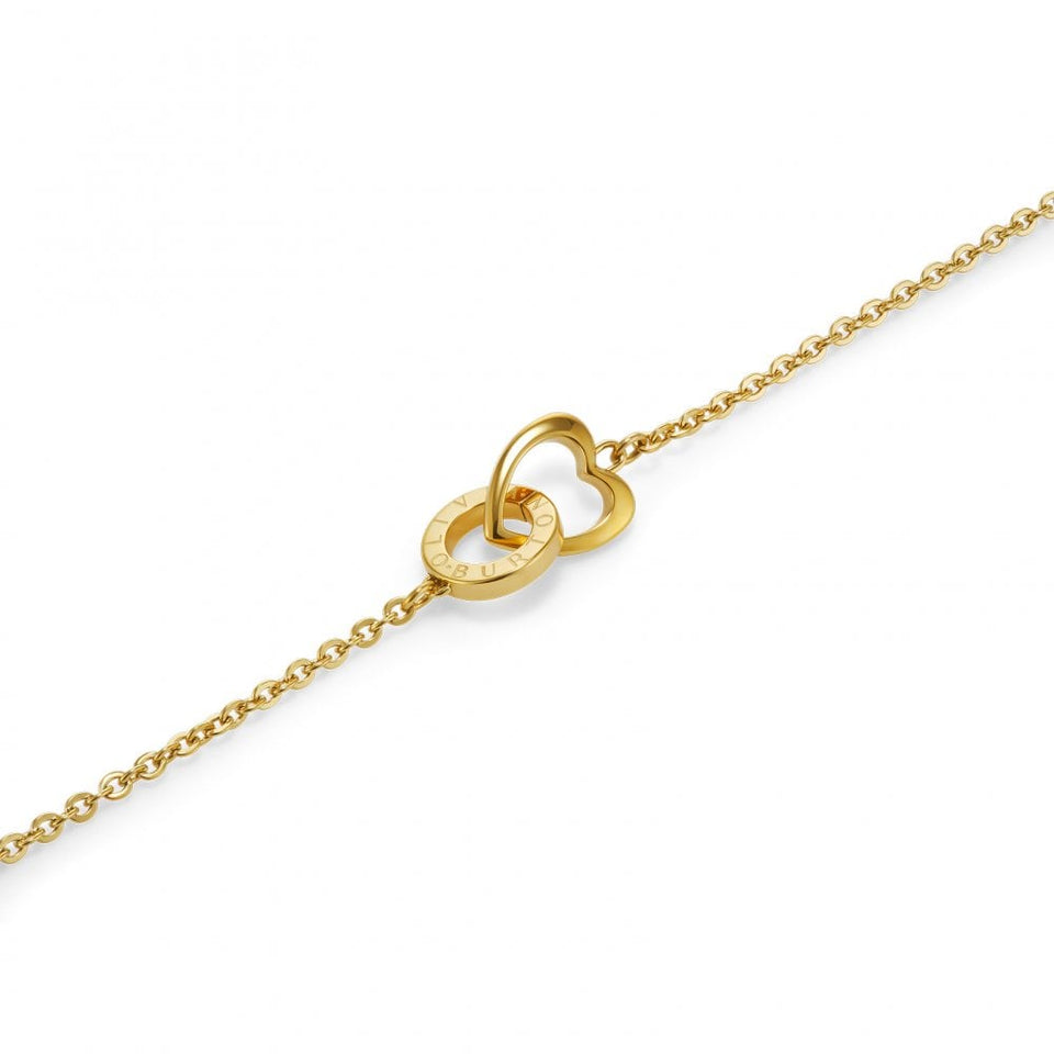Olivia Burton Ladies Kindred Interlink Gold Tone Heart Bracelet