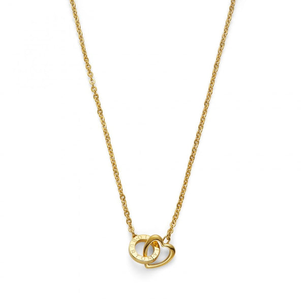 Olivia Burton Ladies Kindred Interlink Gold Tone Heart Necklace