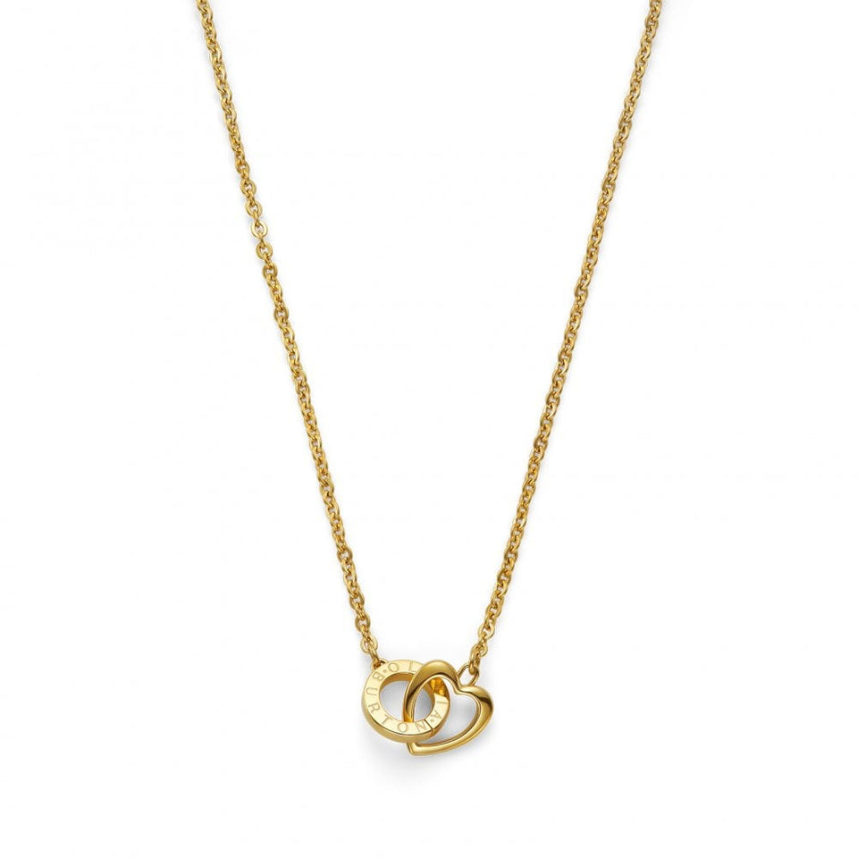 Olivia Burton Ladies Kindred Interlink Gold Tone Heart Necklace
