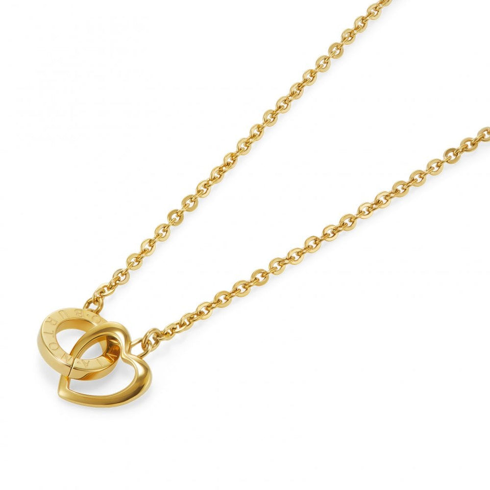 Olivia Burton Ladies Kindred Interlink Gold Tone Heart Necklace
