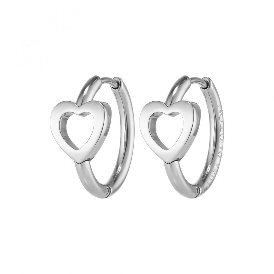 Olivia Burton Ladies Kindred Interlink Heart Hoop Earrings