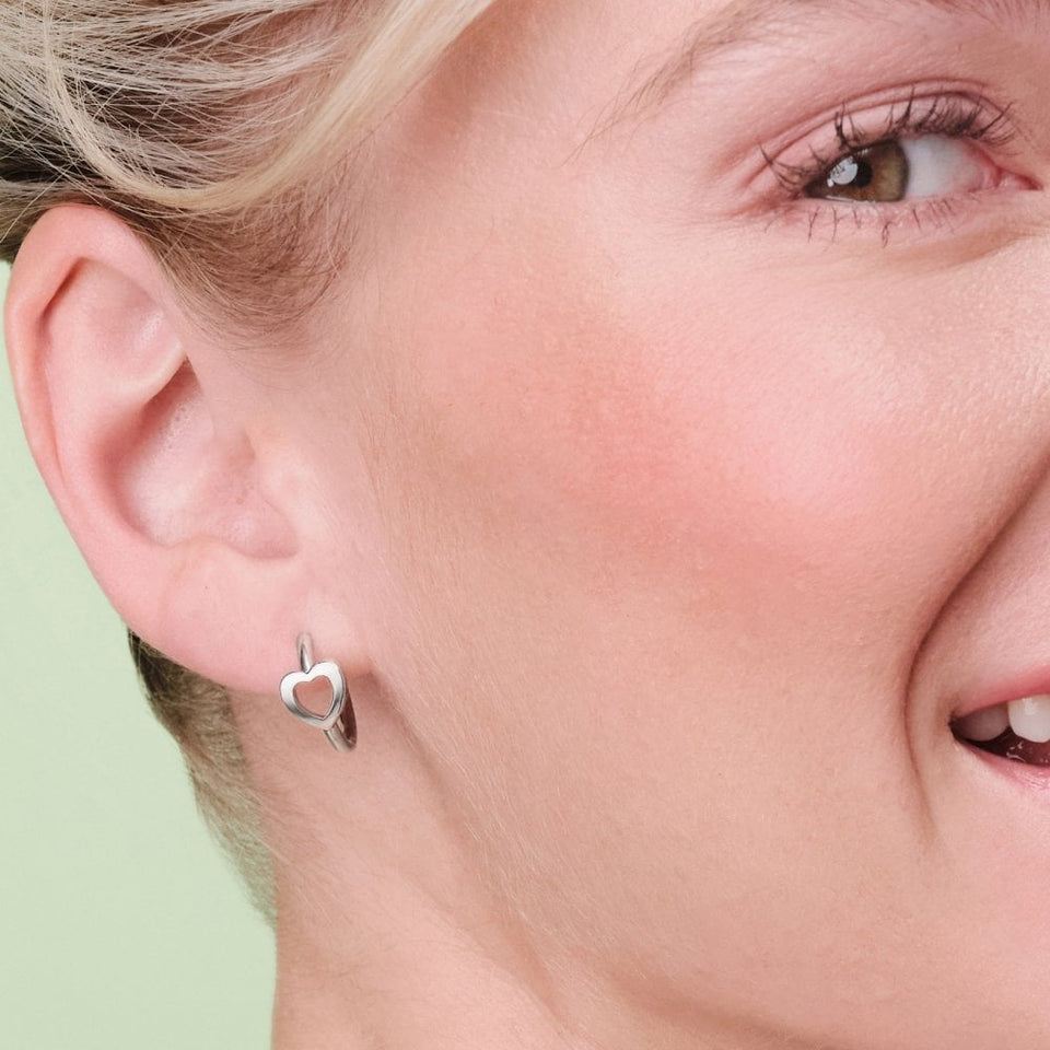 Olivia Burton Ladies Kindred Interlink Heart Hoop Earrings
