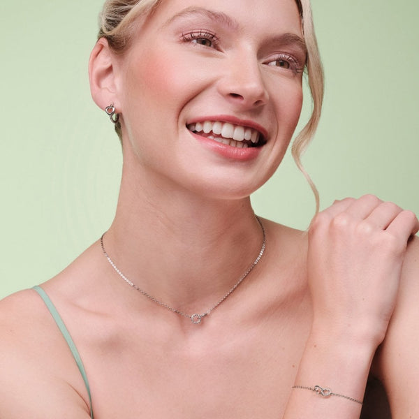 Olivia Burton Ladies Kindred Interlink Heart Hoop Earrings