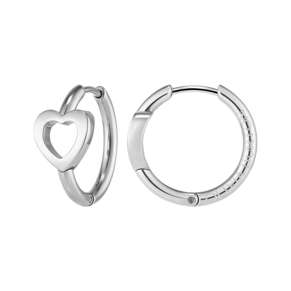 Olivia Burton Ladies Kindred Interlink Heart Hoop Earrings