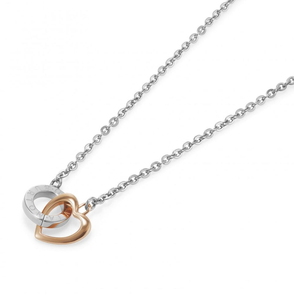 Olivia Burton Ladies Kindred Interlink Two Tone Heart Necklace