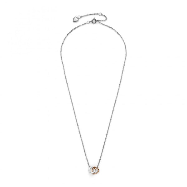 Olivia Burton Ladies Kindred Interlink Two Tone Heart Necklace