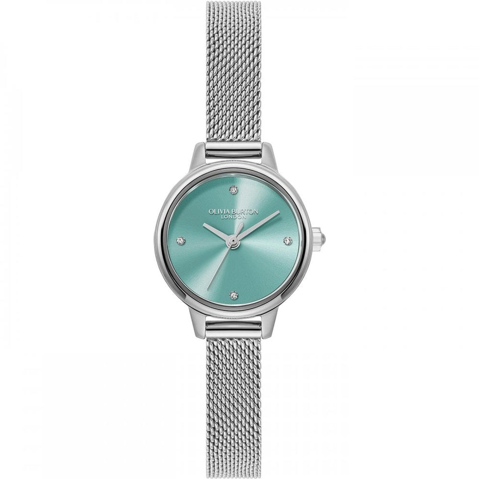 Olivia Burton Ladies Mini Classic 23mm Turquoise Dial Mesh Bracelet Watch