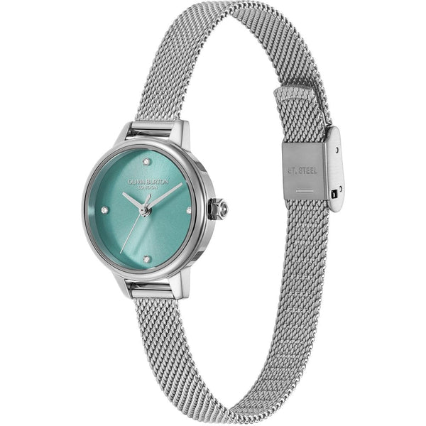 Olivia Burton Ladies Mini Classic 23mm Turquoise Dial Mesh Bracelet Watch