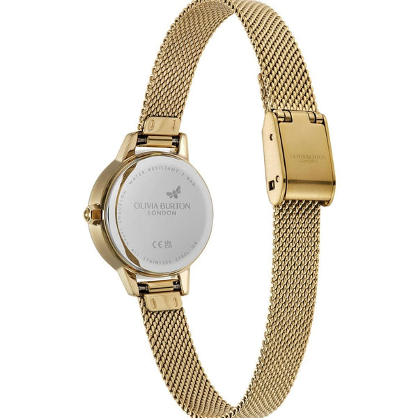 Olivia Burton Ladies Mini Classic Forest Green Dial Gold Plated Mesh Bracelet Watch
