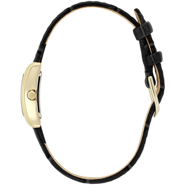 Olivia Burton Ladies Mini Groove Black Leather Strap Watch