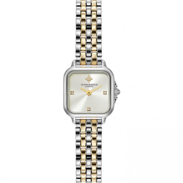 Olivia Burton Ladies Mini Grosvenor Ivory 20mm Two Tone Watch