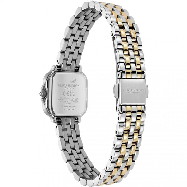 Olivia Burton Ladies Mini Grosvenor Ivory 20mm Two Tone Watch