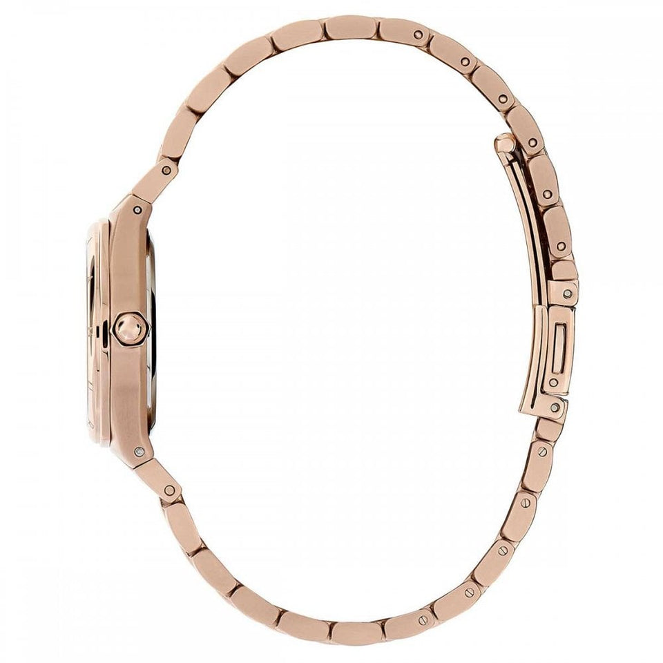 Olivia Burton Ladies Rose Gold Mini Hexa 28mm Cranberry Dial Watch