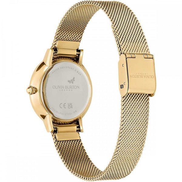 Olivia Burton Ladies Signature Bee Ultra Slim 28mm Gold Mesh Bracelet