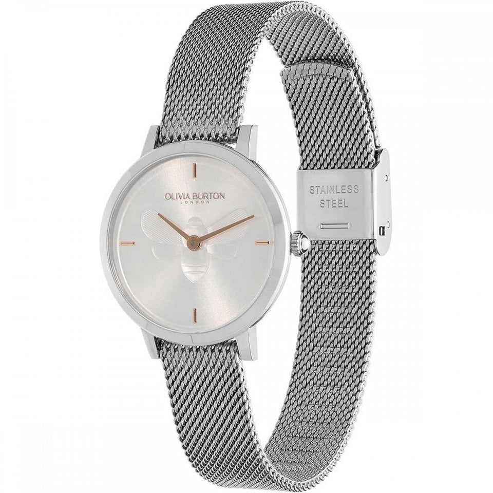 Olivia Burton Ladies Signature Bee Ultra Slim Mesh 28mm Watch