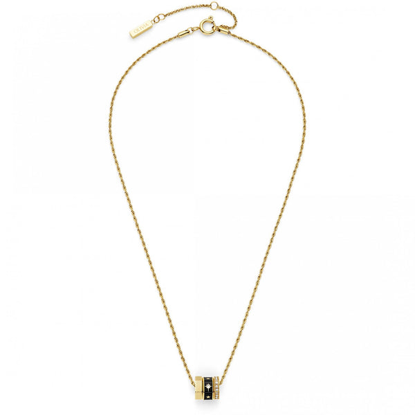 Olivia Burton Ladies Signature Black & Gold Plated Beaded Necklace