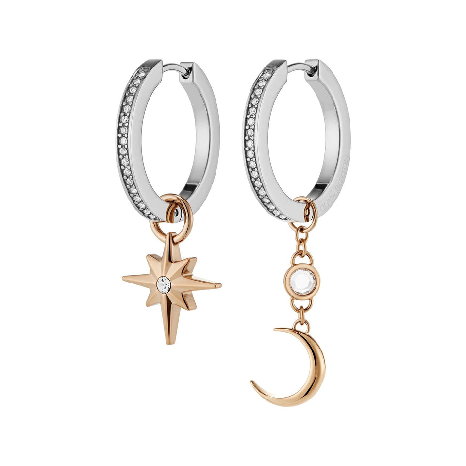 Olivia Burton Ladies Signature Celestial Moon & Star Two Tone Earrings