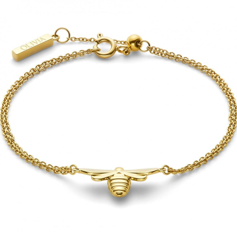 Olivia Burton Ladies Signature Honey Bee Gold Plated Double Bracelet