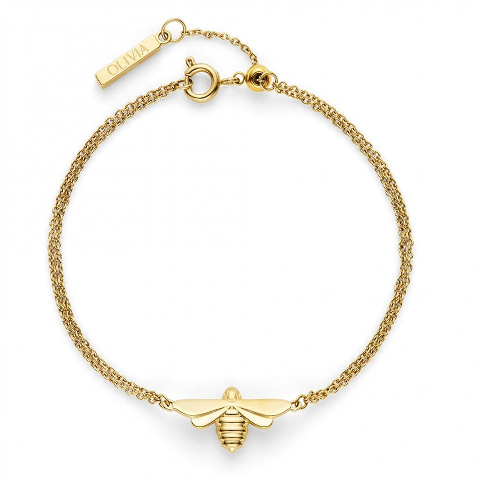 Olivia Burton Ladies Signature Honey Bee Gold Plated Double Bracelet