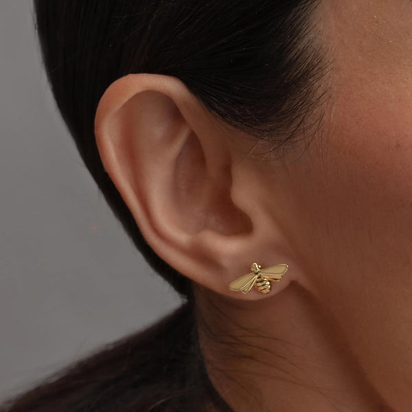Olivia Burton Ladies Signature Honey Bee Gold Plated Stud Earrings