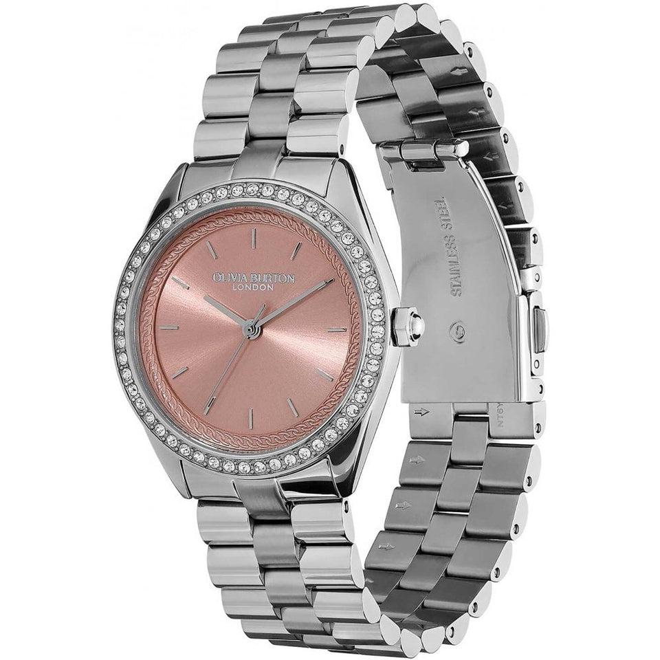 Olivia Burton Ladies Sports Luxe 34mm Mellow Rose Dial Bracelet Watch