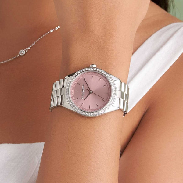 Olivia Burton Ladies Sports Luxe 34mm Mellow Rose Dial Bracelet Watch