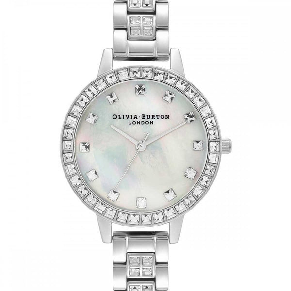 Olivia Burton Ladies Treasure Mother Of Pearl Dial Stone Set Bracelet Watch