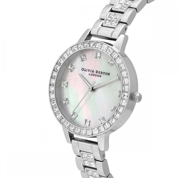 Olivia Burton Ladies Treasure Mother Of Pearl Dial Stone Set Bracelet Watch