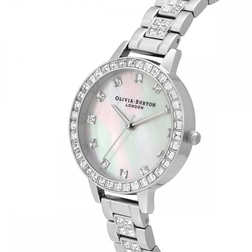 Olivia Burton Ladies Treasure Mother Of Pearl Dial Stone Set Bracelet Watch