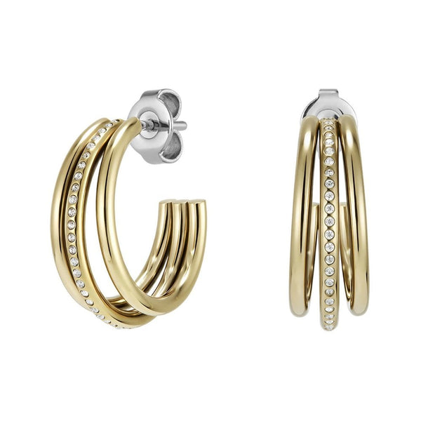 Olivia Burton Ladies Trend Edition Stacked Gold Plated Hoop Earrings